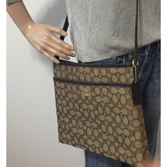 Coach Handbags - Coach signature file bag Crossbody $225